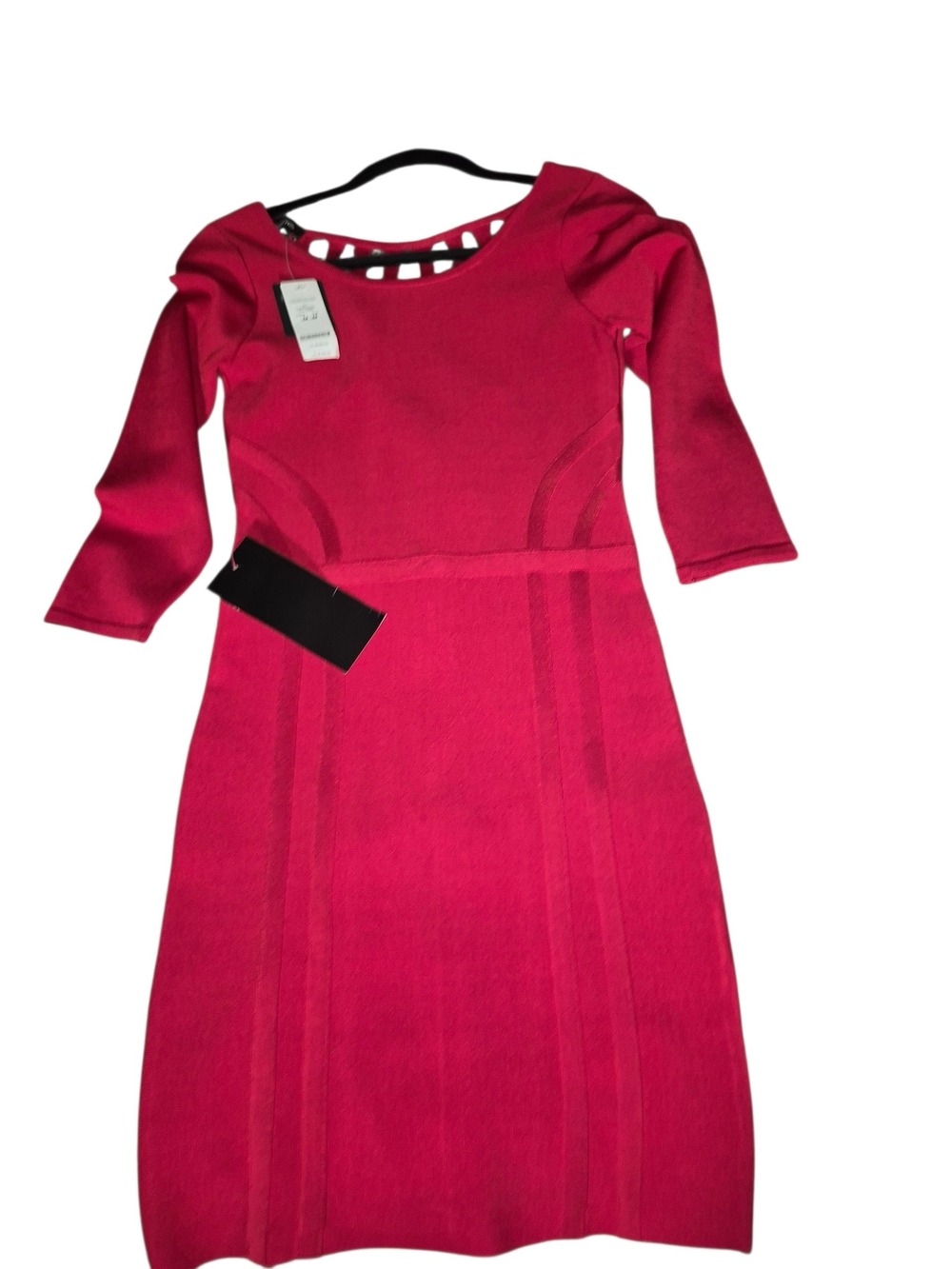 bebe Red 3/4 Sleeve Sheath Dress Size M NWT